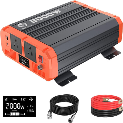 2000 Watt Pure Sine Wave Power Inverter 12V DC to 110V AC Power Inverter