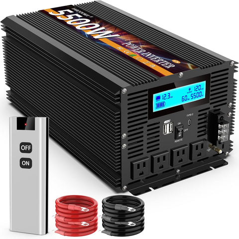 5500 Watt Power Inverter 12V DC to 110V 120V